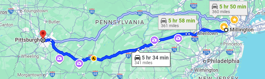 New Jersey to Pennsylvania